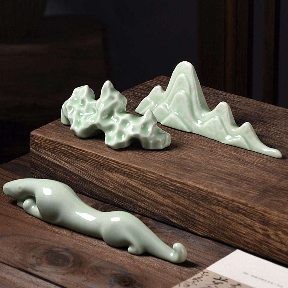 Durable Ceramic Pen Holder Chinese Writing Brush Rack Calligraphy Brush Holder  Stationery Supplies