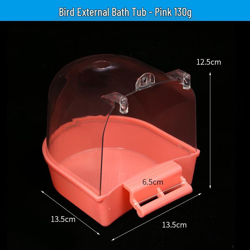 Portable Splash-Proof Bird Bathtub Cage Accessory for Cockatiels, Mynas, and Parrots