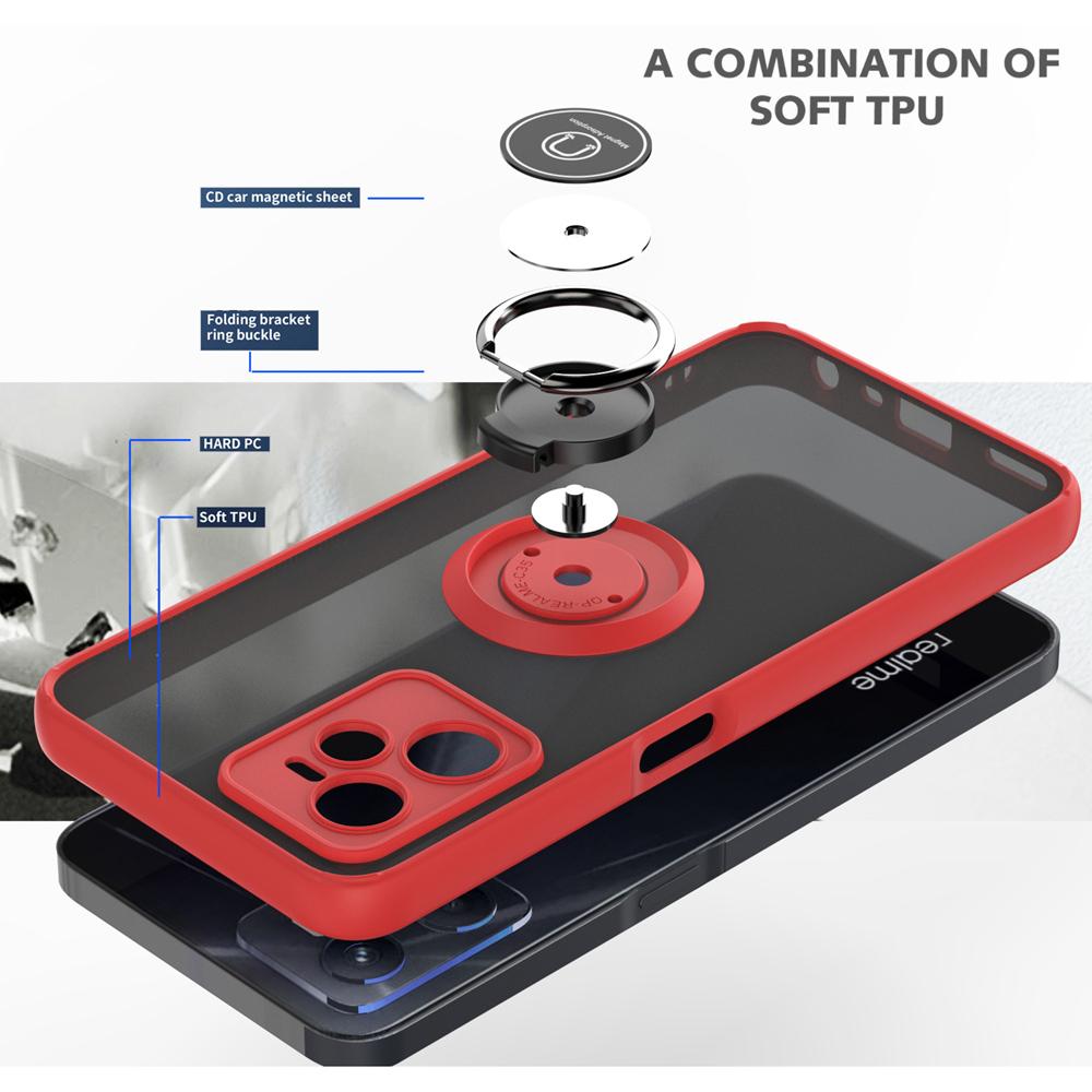 KEYSION Модный матовый чехол для Realme C35, прозрачный противоударный чехол-подставка для телефона, задняя крышка для OPPO Realme 9 5G 9 Pro + Plus