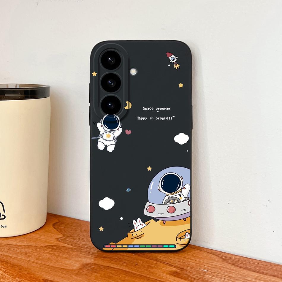 For Samsung S26 Ultra Phone Case For Galaxy S26 Plus Cute Astronaut Liquid Silicone Full Coverage Anti Drop Soft Durable Bumper