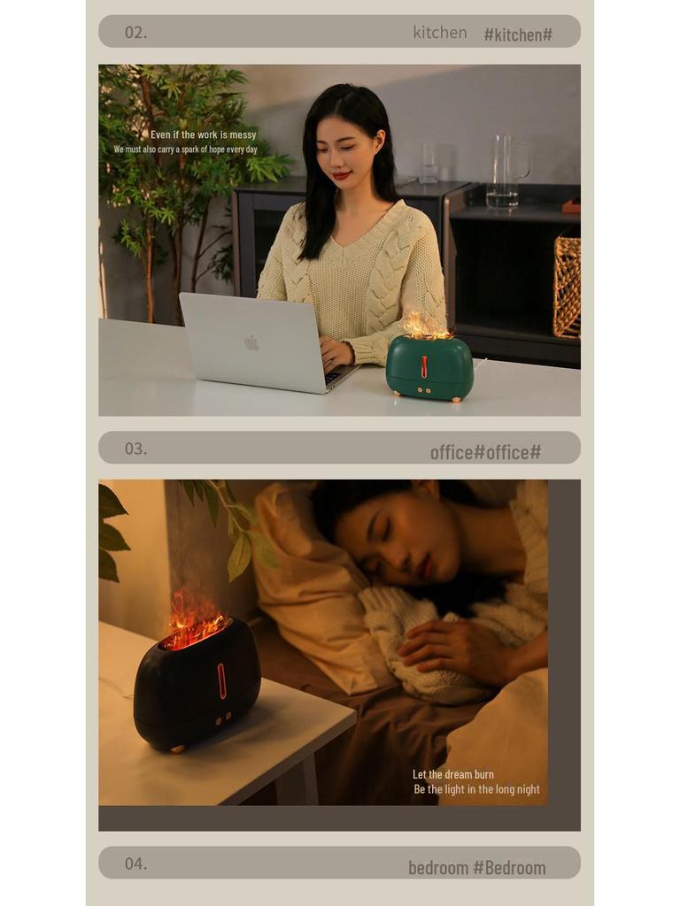 Увлажнитель воздуха USB Flame 2023: Большой аппарат для ароматерапии с распылителем для дома и спальни