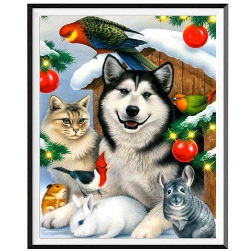 Animal 5D Diamond Painting Full Diamond Wolf Owl Tiger Round Diamond Mosaic Pattern Home Decoration Diy Handmade