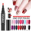 Nail Polish Pen Safe Ingredients Bright Color Fast Dry Long-Lasting Effect High Pigmented Decorative Lightweight One-Step Nail Polish Pen