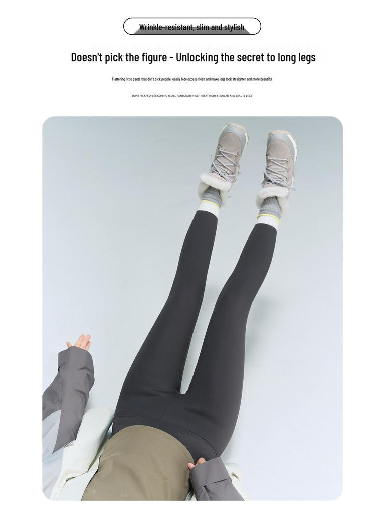 Женские очень плотные утепленные леггинсы для йоги с высокой талией - 800 г хлопка, теплые, extra long, зимний базовый слой (2025)