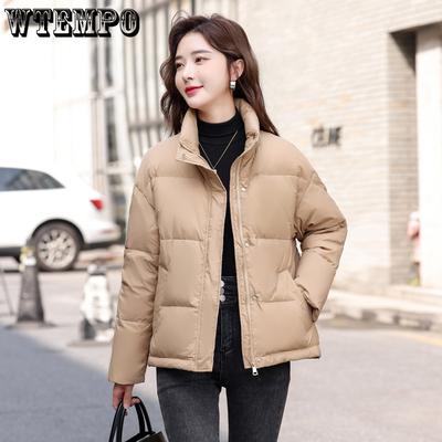 Пуховик женский зимний короткий стиль воротник-стойка пух белой утки теплая куртка