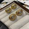 Серьги-гвоздики с полным бриллиантовым покрытием, полые, овальной формы, «Звездное сияние»