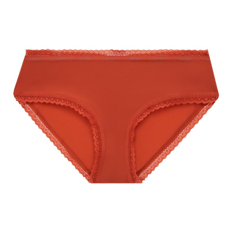 Calvin Klein Сексуальные кружевные трусики-брифы из хлопка Женское нижнее белье Sunset-Red QD3767XAU