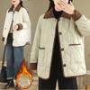 Осенне-зимняя куртка с хлопковой подкладкой, лацканы в виде ромбов, контрастные цвета, свободная и тонкая, толстая, теплая, с длинными рукавами, куртка с хлопковой подкладкой, женская одежда
