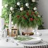 Cheap Artificial Plastic Plant Pine Needles Hot Sale Home Festival Outdoor Garden Wall Decor Christmas Tree Wreath DIY Accessory