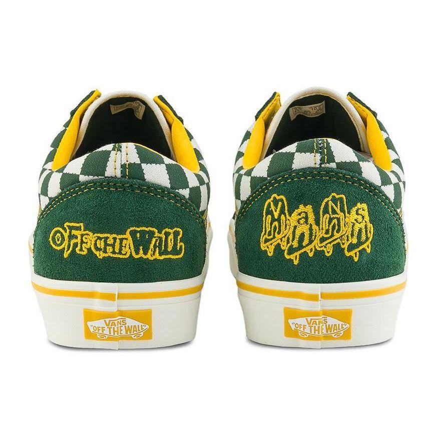 Vans Коллекция Asia Artist X  Old Skool Удобные Универсальные Низкие Кеды для Скейтбординга Унисекс Кроссовки Зеленый Белый Желтый VN000CR5021