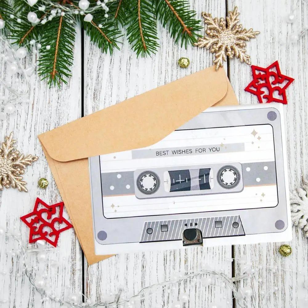 Стильная кассета с записью сообщений, уникальная звуковая поздравительная открытка, подарок на годовщину