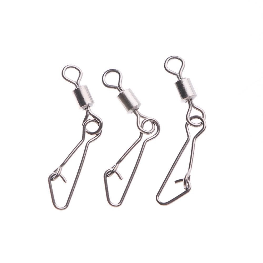 50 шт. прочный с крючковым замком вращающийся вертлюг рыболовный крючок соединитель рыболовный подшипник вертлюги снасти