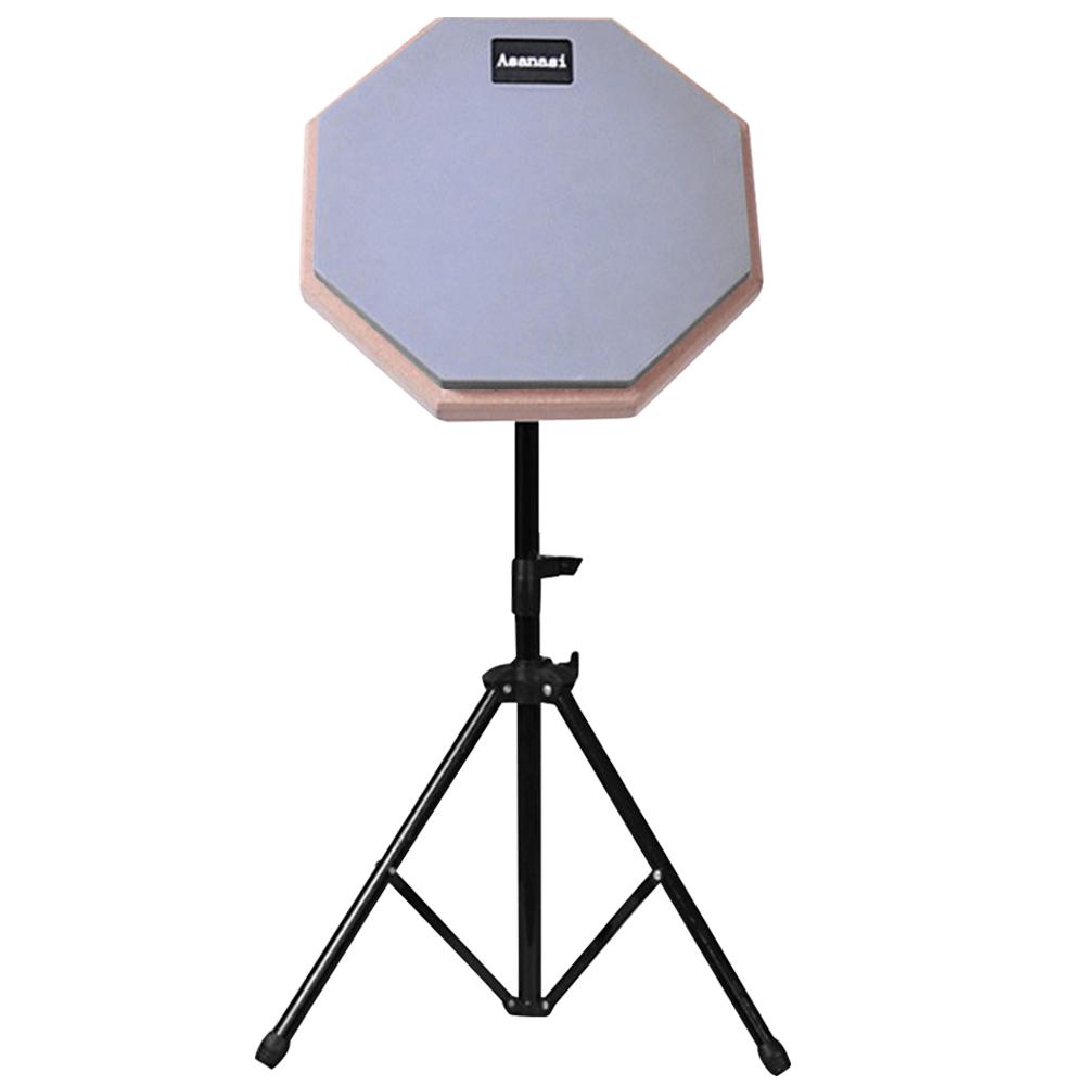 8 Inches Drum Practice Pad Shock‑Absorbent Dumb Drum with Adjustable Stand Silent Practice Drum Pad for Adults and Kids