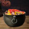 Halloween Witch Cauldron Kettle Candy Serving Bowl Plastic Large Black Cauldron Pot Bucket Decoration
