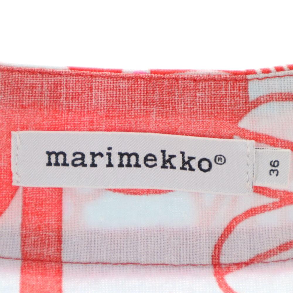 Marimekko Общее ручка Короткий рукав Крой 36 Красная серия Женщины Б/У