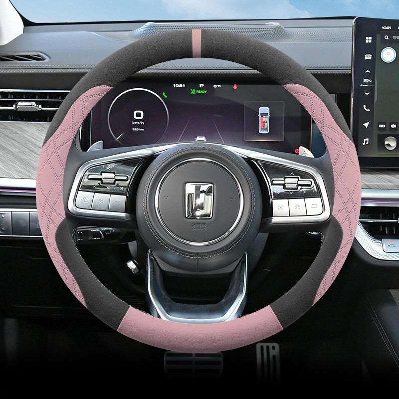 For GWM Tank Suede Car Steering Wheel Cover 300 400 500 700 Hi4-T 2024 2025 2026 15Inch Anti-slip Auto Interior Accessories
