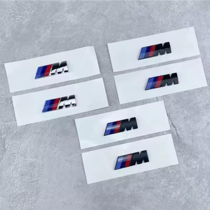 BBKT7 1PCS Sport Black Silver Replacement Rear Trunk Emblem Badge For BMW M ABS Logo Side Label Sports Displacement M badge Sticker