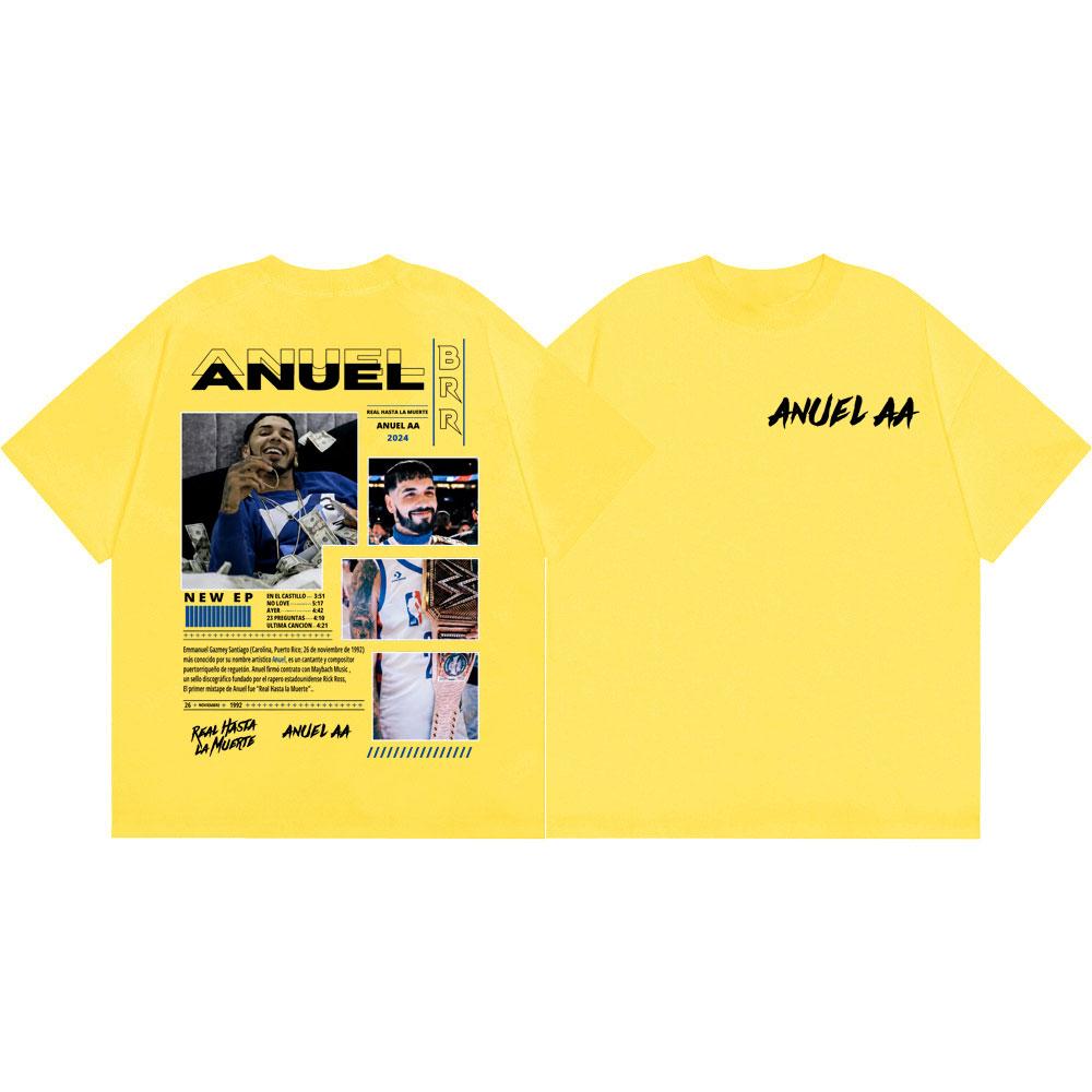 Rapper Anuel Aa T Shirt Unisex Unisex Clothing Fashion Trend Hip Hop Short Sleeve Tshirts Summer Casual Loose 100cotton Tshirt