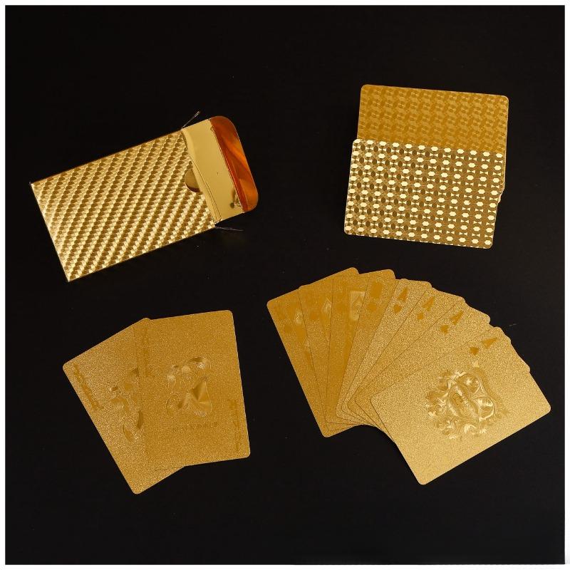 Black Gold Foil Thick PET Waterproof Durable Poker Cards Playing Cards for Party Table Games Home Kill Time Entertainment Toy