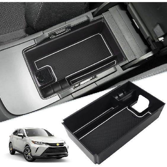 (Обновлять) 2021 2022 2023 2024 Органайзер для центральной консоли Toyota Venza 2022 2023 2024 Аксессуары для Toyota Venza ABS Черный материал Лоток Вспомогательный подлокотник