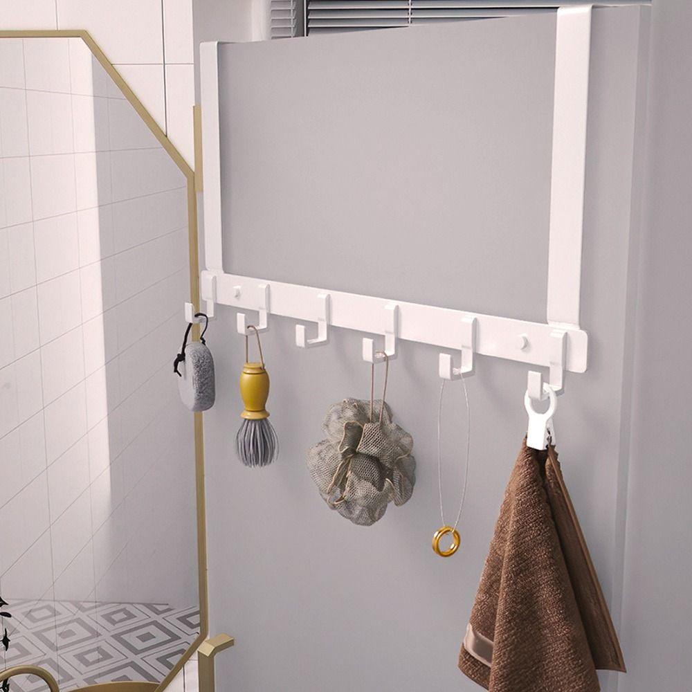 Portable Storage Hooks 6 Hooks Hanging Rack Door Hanger Hook Coat Hat Towel Hanger Storage Holder