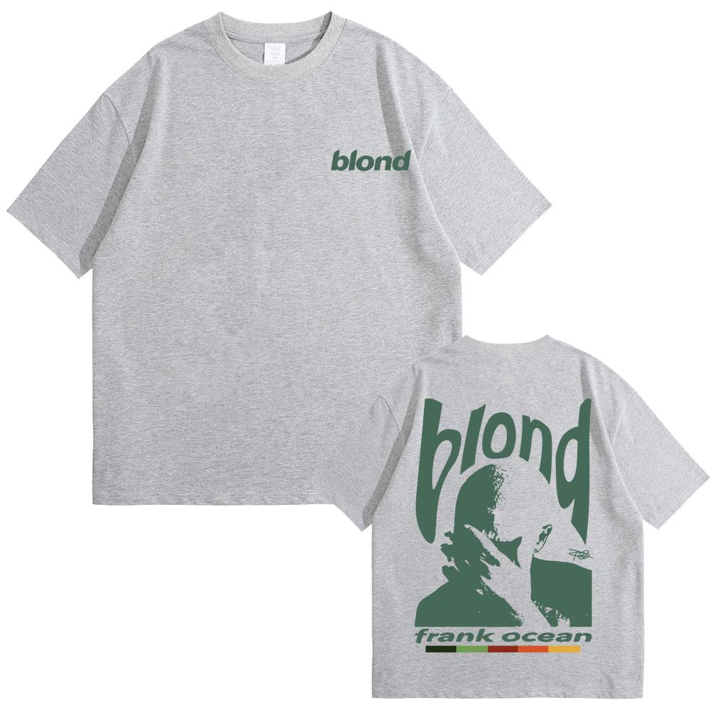 Rapper Frank Graphic T-shirts Hip Hop Ocean Album T Shirts Blond Fashion Oversized Men's Cotton Tshirt Male Vintage Streetwear