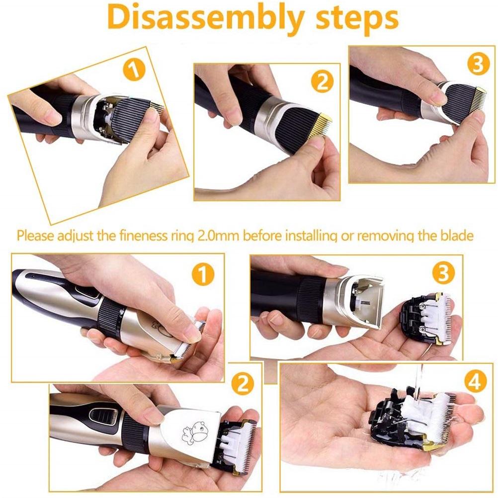 Cordless Dog Clipper Kits Dog Grooming Clippers Pet Hair Trimmer with 4 Combs