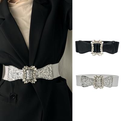 Блестящий широкий пояс со стразами, пряжка для горячей девушки, блестящий корсет, модный пояс-цепочка на талию под грудь, диско-вечеринка