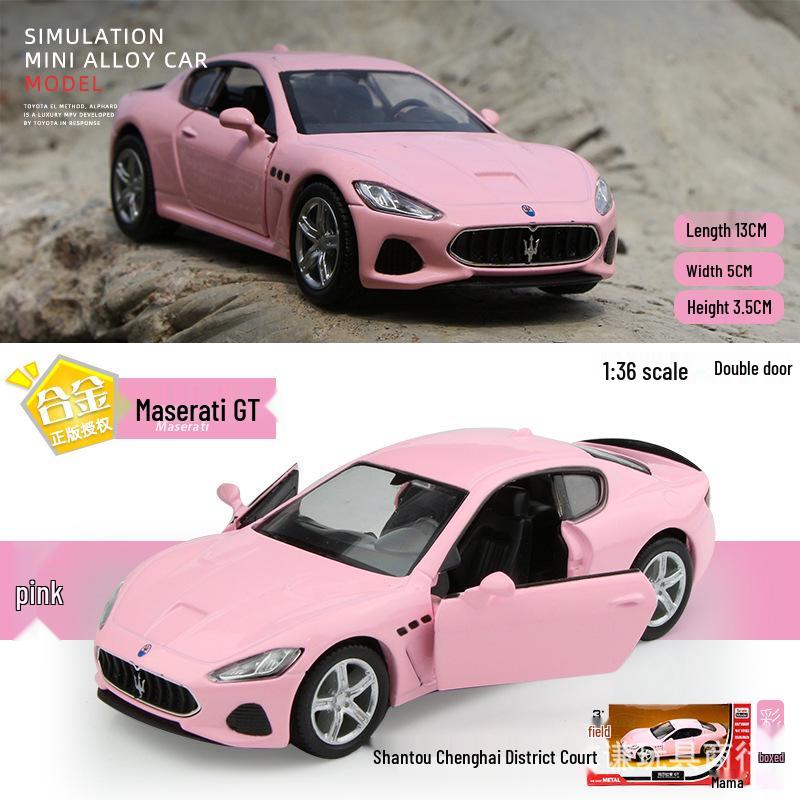 1:36 Розовая модель автомобиля с сердечками для девочек - Игрушечная машинка из сплава в стиле инфлюенсера Douyin