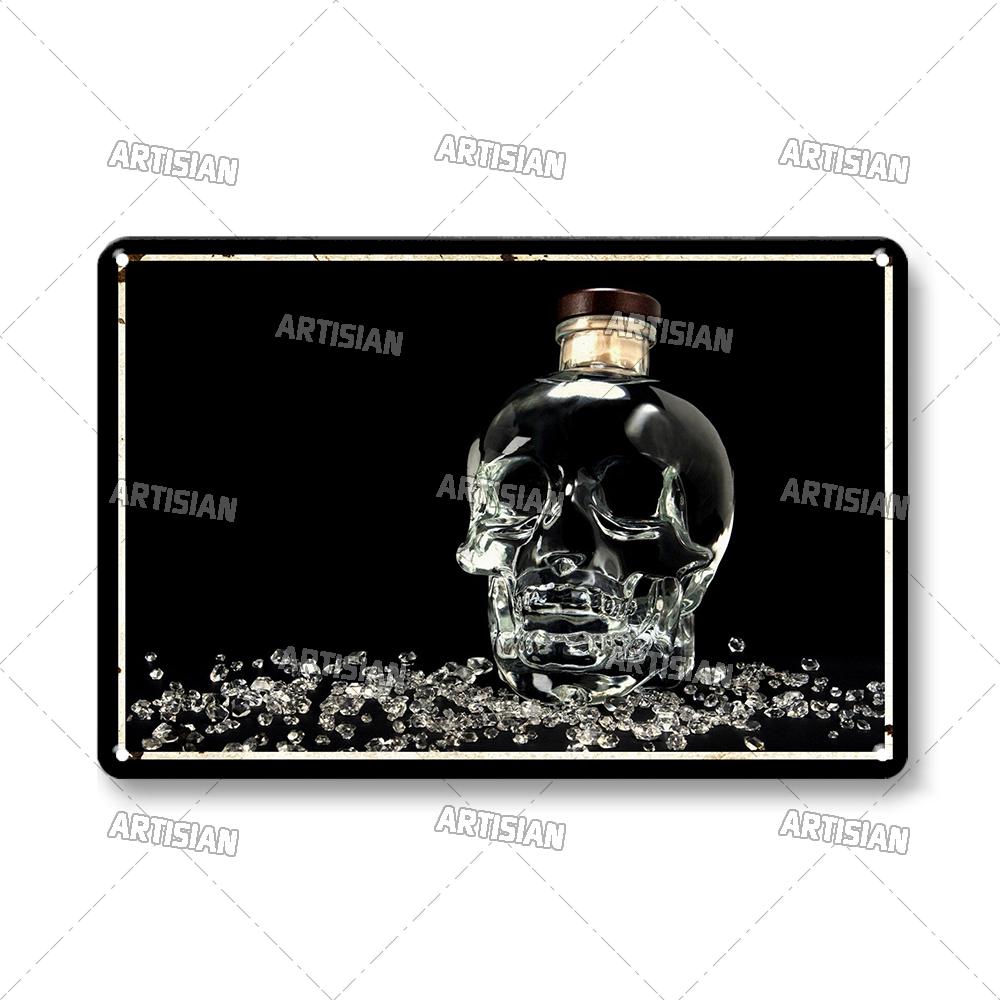 Водка Металлические Таблички Декоративная Тарелка Вино Металлическая Жестяная Табличка Ретро Металлический Постер Алкоголь Настенная Тарелка Домашний Бар Студия Индустриальный Декор