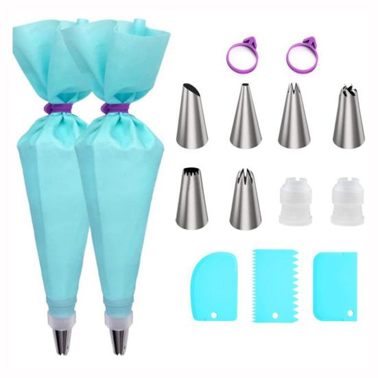 Stainless Steel Piping Tips Set with Bags Cake Decorating Kit for Buttercream Flowers Professional Baking Tools