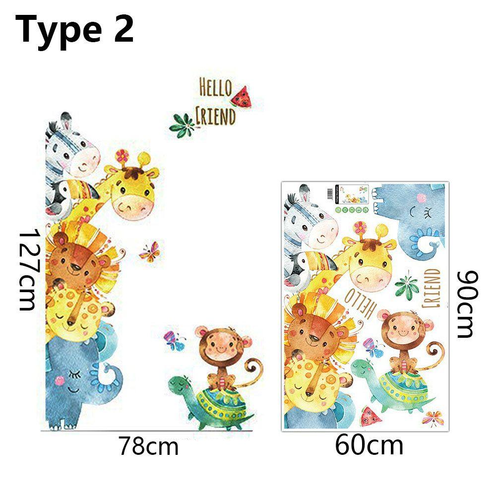 Украшения для дома, настенные наклейки для детской комнаты, наклейки на дверь, рисунок с изображением животных из мультфильмов, слон, жираф