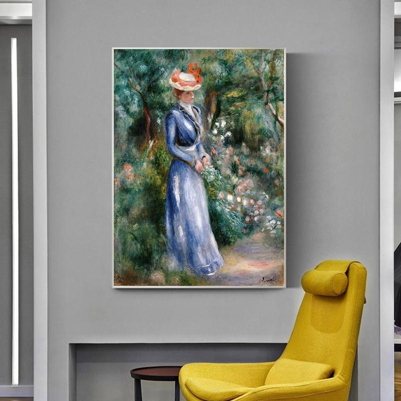 Репродукция холста с изображением девушки в шляпе, скандинавские постеры и принты, настенные художественные картины для декора стен гостиной, Cuadros