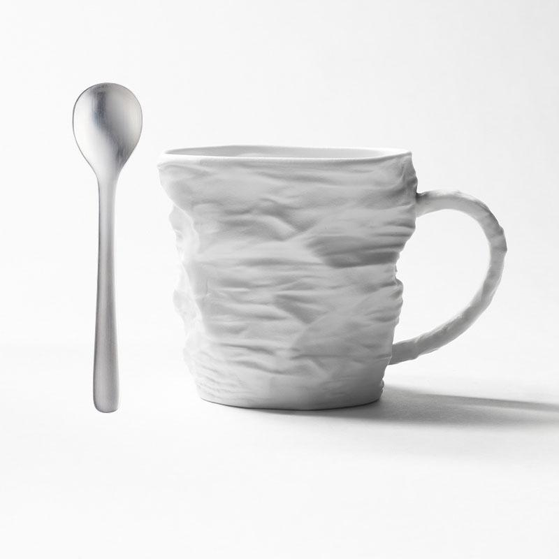 Folded Texture Ceramic Mug Creative Black and White Coffee Mug Milk Mug Office Water Cup Tea Cup Household Couple's Cups
