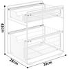 BQKOZFIN Under-Sink Storage Rack, Kitchen Storage, Sliding Drawers, 2 Tiers, 28cm Wide x 33cm Deep x 43cm High, Large Capacity, Under-Bathroom Storage