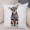 Cute Pet Animal Pillowcase Decorative Cute Puppy Chihuahua Pillowcase Soft Plush Cushion Cover for Car Sofa Home 45x45cm