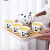 Panda Ceramic Cup Set, Travel Tea, Creative Hand Gift, Office Cup, Business Gift, Souvenir