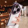 Чехол для Huawei Pura 80 Ultra 80 Pro plus Модный Электрооцинкованный Прозрачный Четыре Угла Ударопрочный Задняя Крышка Для Huawei Pura80