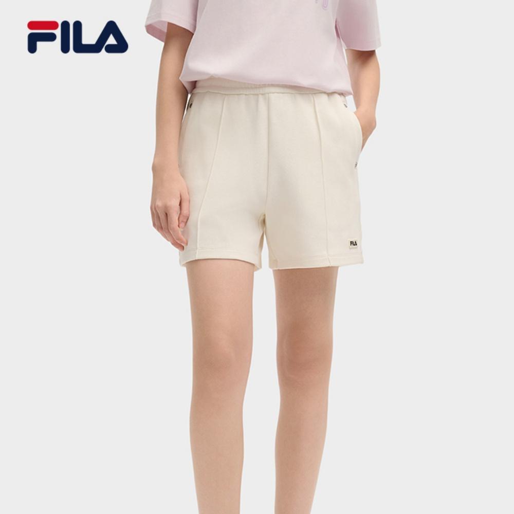 Fila Lifestyle Оригинальные Удобные Вязаные Повседневные Шорты Пятиточки Женские шорты Паровой-Белый F51W519601F-IV