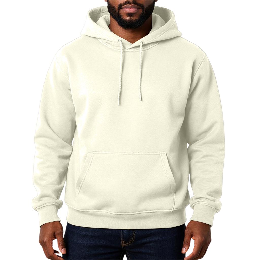 Men's Solid Color Adding Fleece Loose Hooded Hood Hoodie