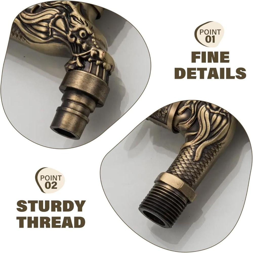 Bronze Finish Dragon Faucet Zinc Zinc Zinc Alloy Outdoor Garden Taps Universal Washing Machine Faucet Garden