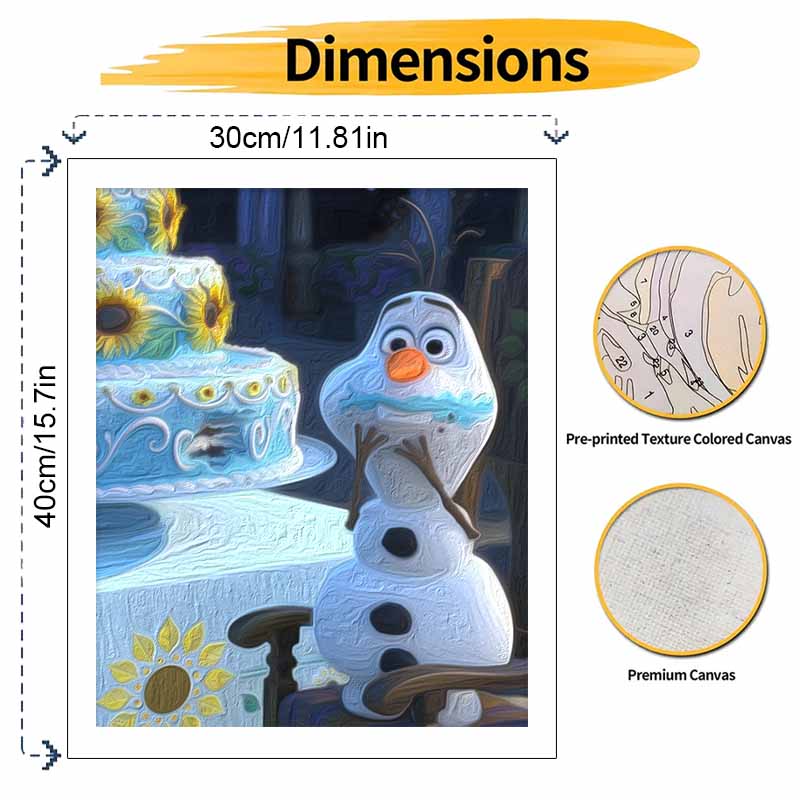 Disney Олаф Подсолнух торт раскраска по номерам набор для рисования ручная работа DIY декор для дома подарки настенное искусство хобби поделки для спальни гостиной стены