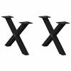 VidaXL Coffee Table Legs In X-Shape, 2 Pieces, Black, 60 X (30-31) Cm, Steel 4012880