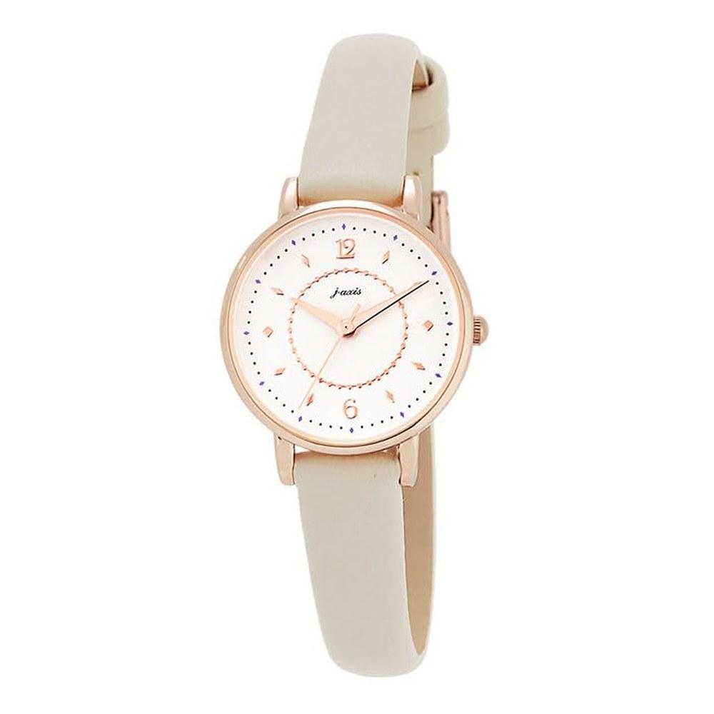 J-AXIS Slim Leather Belt Watch CF3A0026 Ladies Gray Light Elegant Casual Simple Design