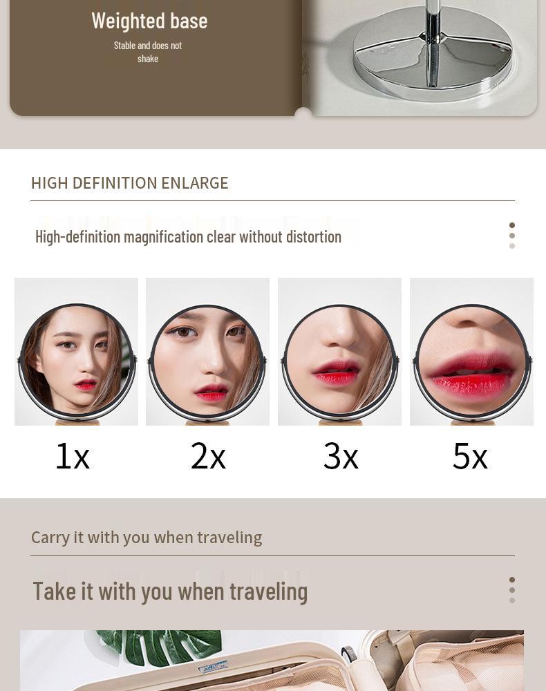 Double-Sided LED Magnifying Makeup Mirror - High-End Desktop Beauty Mirror