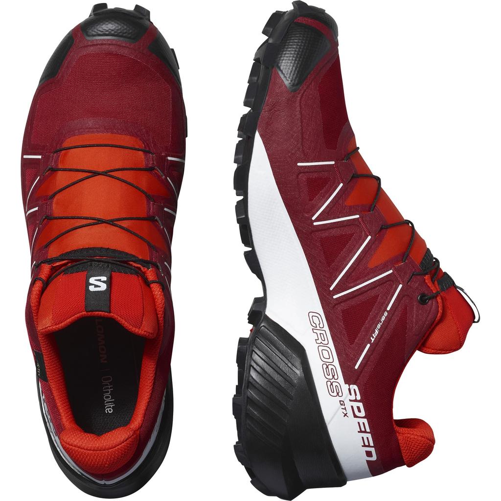 SALOMON Trail Running SPEEDCROSS Red Cm GORE-TEX Men's Dahlia/White/Black 26.5