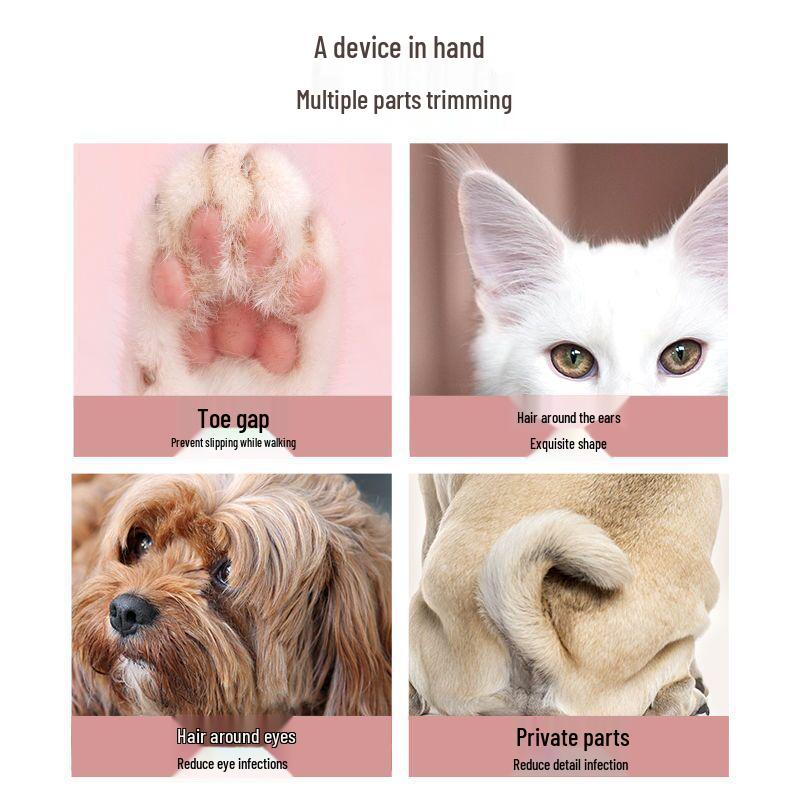 Светодиодный электрический триммер для ухода за домашними животными: Бритва и кусачки для ногтей с защитой от защемления для кошек и собак