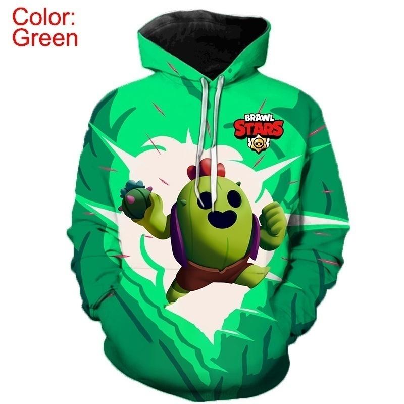 Список 3d напечатанных игр Brawl Stars Толстовки с принтом вороны и шипов с принтом Толстовка для мужчин Пуловер