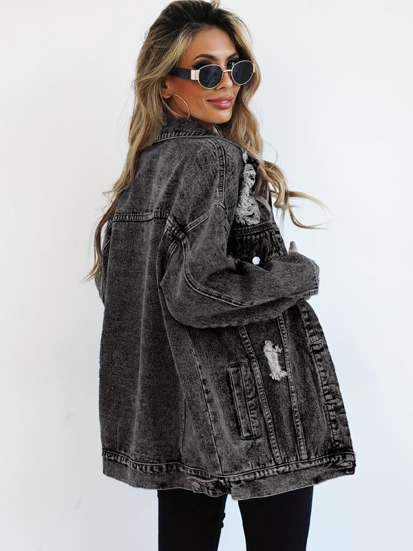 Xintang Denim Стильная рваная куртка – Высококлассный европейский и американский дизайн для женщин