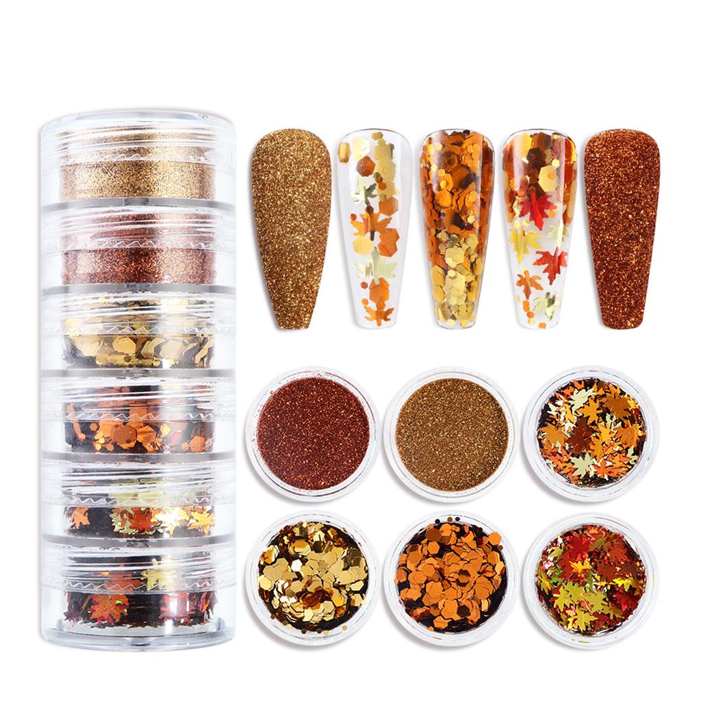 6 коробок снежинок пайеток для ногтей Рождественские снежинки для ногтей Блестящие пайетки 3D нейл-арт снежинки конфетти для вечеринки